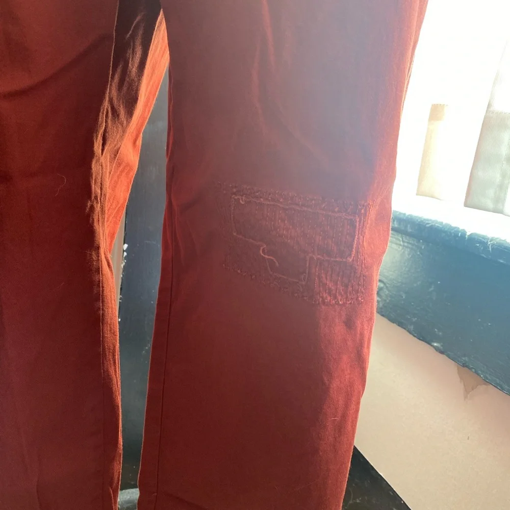 LOFT Red Cropped Ankle Pants Relaxed Fit - Picture 5 of 7